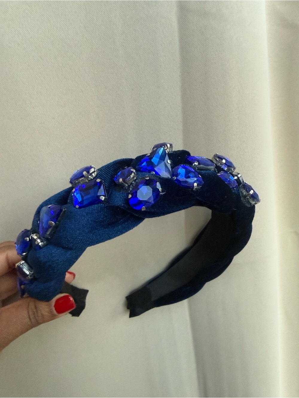 Embellished Braided Blue handmade Crystal Headband